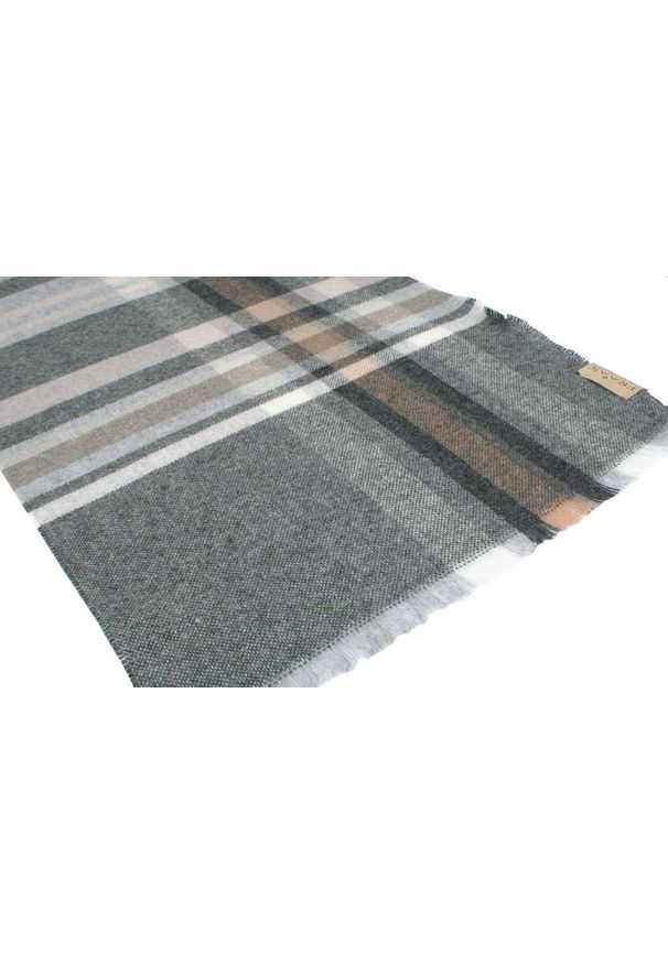 Delikatny Męski Szalik z Wełny Kaszmirowej - V. Fraas - Popiel i Beż, Kratka. Kolor: beżowy, wielokolorowy, brązowy. Materiał: wełna, kaszmir. Wzór: kratka. Sezon: lato. Styl: elegancki