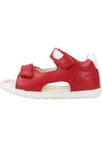 Geox - Sandały GEOX B SANDAL MACCHIA BOY Czerwony. Kolor: czerwony. Materiał: syntetyk, skóra. Sezon: lato