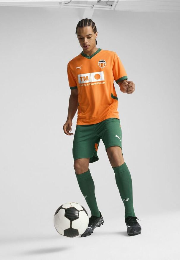 Puma - Męska trzecia koszulka Valencia CF 24/25 PUMA Rickie Orange Vine. Kolor: pomarańczowy, wielokolorowy, żółty