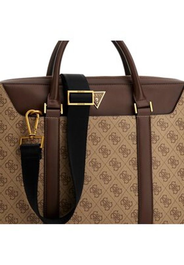 Guess Torba na laptopa Vezzola Smart HMEVZL P3138 Beżowy. Kolor: beżowy. Materiał: skóra