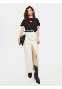 Karl Lagerfeld - KARL LAGERFELD T-Shirt A1W17021 Czarny Regular Fit. Typ kołnierza: dekolt w karo. Kolor: czarny. Materiał: bawełna