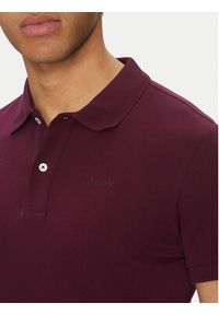 Geox Polo M5511B T3240 F8312 Bordowy Regular Fit. Typ kołnierza: polo. Kolor: czerwony. Materiał: bawełna