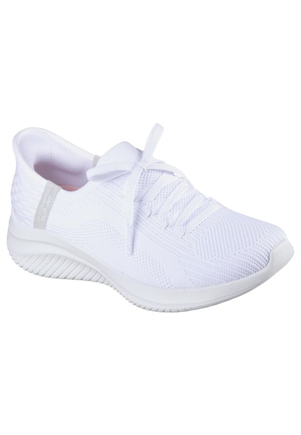 skechers - Buty do chodzenia damskie Skechers Slip-ins: Ultra Flex 3.0 Brilliant. Kolor: biały, wielokolorowy, szary. Materiał: tkanina. Szerokość cholewki: normalna. Sport: turystyka piesza