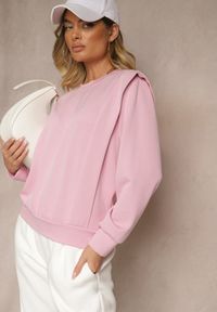 Renee - Różowa Bluza z Wiskozą z Szerokimi Ramionami Alioris. Okazja: na co dzień. Kolor: różowy. Materiał: wiskoza. Styl: elegancki, casual #5