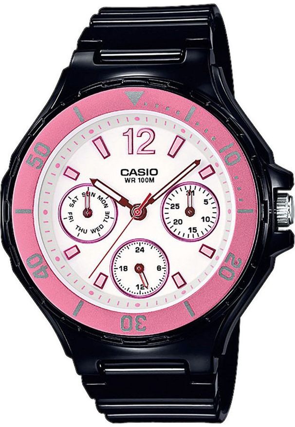 Casio Czarny Różowy LRW-250H-1A3VEF. Kolor: różowy, wielokolorowy, czarny