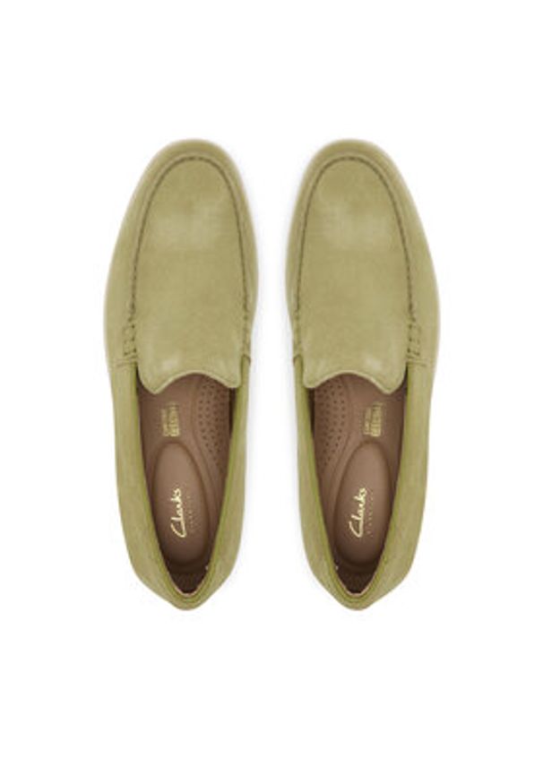 Clarks Mokasyny Torford Easy 26180893 Zielony. Kolor: zielony. Materiał: zamsz, skóra