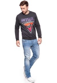 Wrangler - BLUZA WRANGLER MĘSKA CREW SWEAT FADED BLACK W6559IHV6. Kolor: czarny. Wzór: nadruk. Styl: sportowy #4