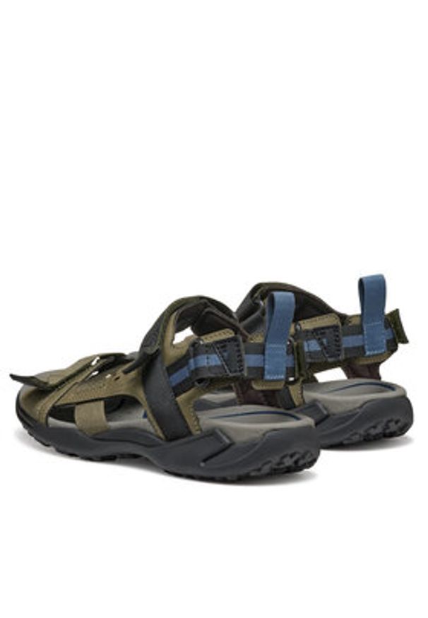Geox Sandały U Terreno + Grip U4550B 011EK C3009 Khaki. Kolor: brązowy. Materiał: skóra