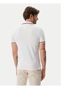 TOMMY HILFIGER - Tommy Hilfiger Polo Tipped MW0MW37346 Biały Slim Fit. Typ kołnierza: polo. Kolor: biały. Materiał: bawełna