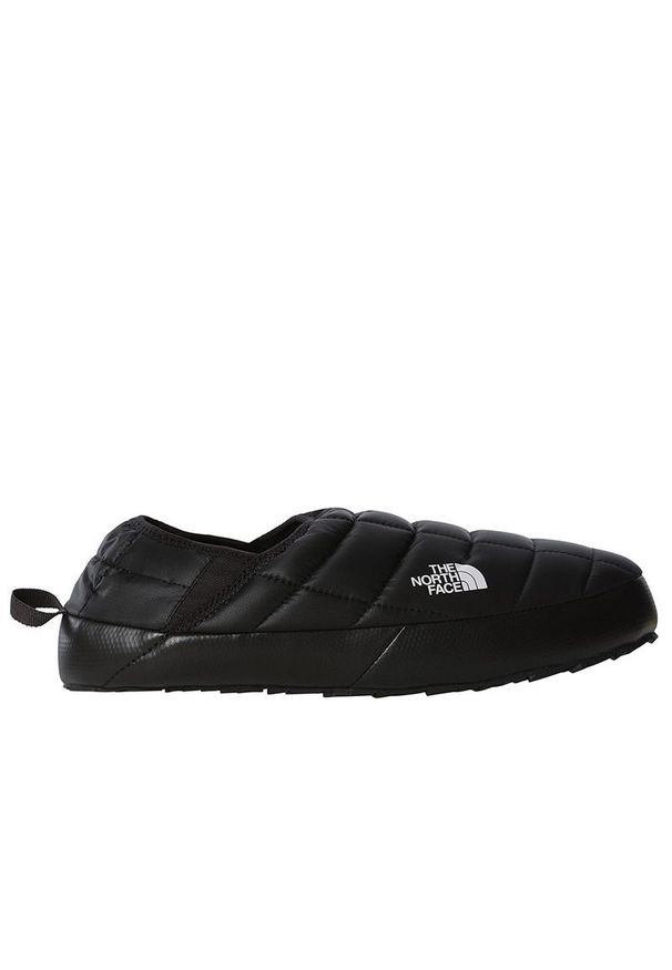 Buty The North Face TB TRCTN MULE V 0A3UZNKY41 - czarne. Zapięcie: bez zapięcia. Kolor: czarny. Materiał: tkanina, guma, polar, syntetyk. Szerokość cholewki: normalna. Technologia: Primaloft. Sezon: zima. Obcas: na obcasie. Wysokość obcasa: średni