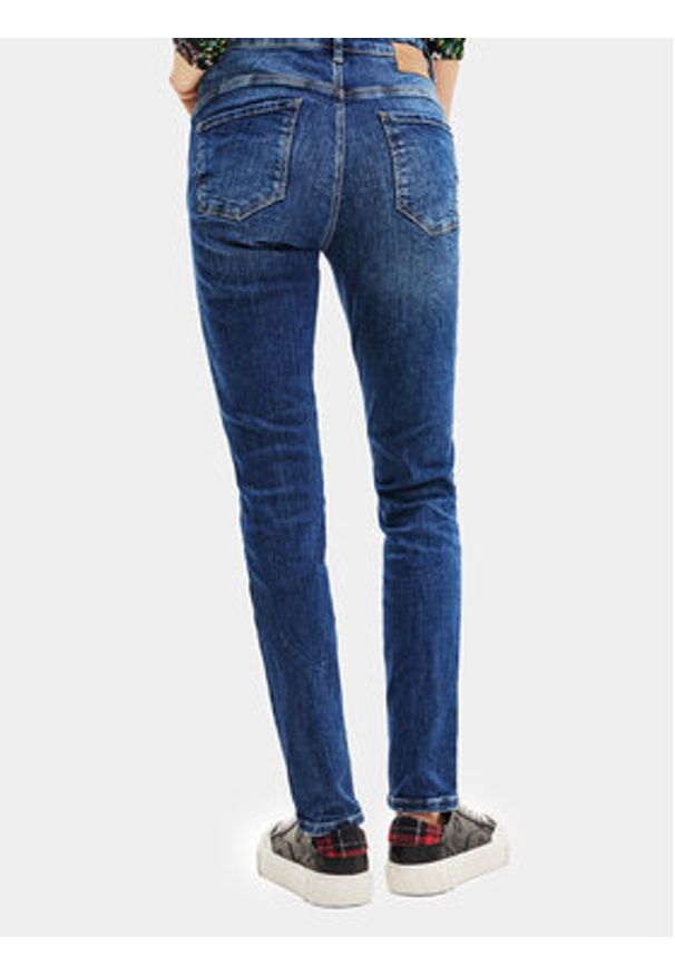 Desigual Jeansy 23WWDD90 Niebieski Skinny Fit. Kolor: niebieski