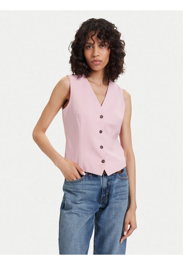 TOMMY HILFIGER - Tommy Hilfiger Kamizelka WW0WW48882 Różowy Regular Fit. Kolor: różowy. Materiał: syntetyk