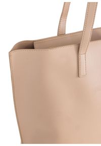 Ochnik - Beżowa torebka shopper damska. Kolor: beżowy. Materiał: skórzane. Styl: casual, elegancki. Rodzaj torebki: na ramię #7