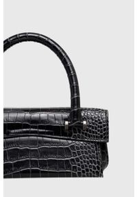 Patrizia Pepe torebka skórzana kolor czarny. Kolor: czarny. Materiał: skórzane #4