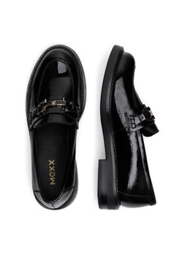 MEXX Loafersy MX/005C-WI16 Czarny. Kolor: czarny. Materiał: lakier, skóra