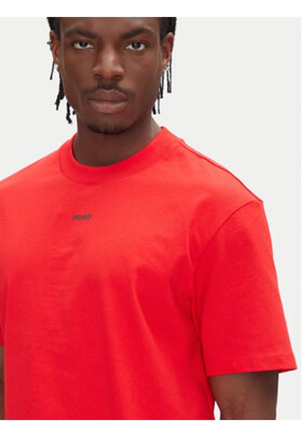 Hugo - HUGO T-Shirt Dapolino 50488330 Czerwony Relaxed Fit. Kolor: czerwony. Materiał: bawełna