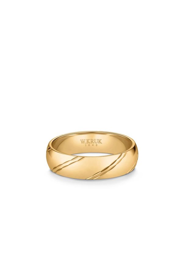 W.KRUK - Obrączka ślubna złota Sentimento męska. Materiał: złote. Kolor: złoty. Wzór: gładki