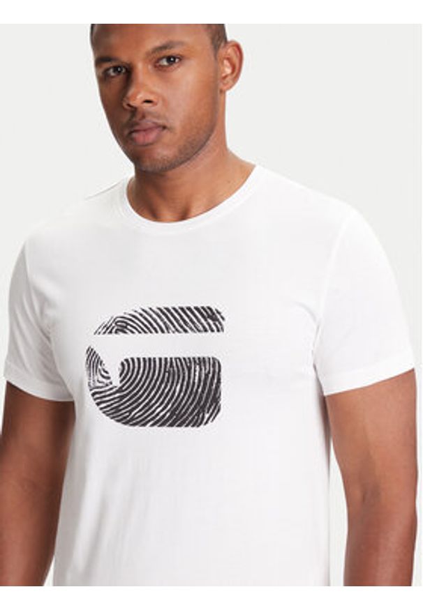 G-Star RAW - G-Star Raw T-Shirt Finger Print Burger D26041-C506 Biały Regular Fit. Kolor: biały. Materiał: bawełna. Wzór: nadruk