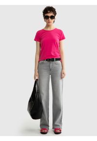 Big-Star - Koszulka damska z bawełny supima różowa Supiclassica 602. Okazja: na co dzień. Kolor: różowy. Materiał: bawełna. Wzór: aplikacja. Styl: casual, sportowy, elegancki