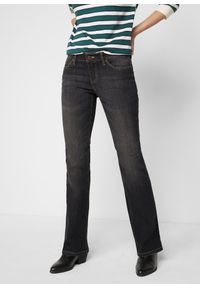 bonprix - Wygodne dżinsy ze stretchem o kroju bootcut, mid waist. Kolor: czarny #1
