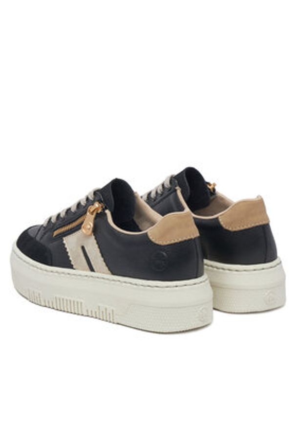 Rieker Sneakersy M1912-00 Czarny. Kolor: czarny. Materiał: skóra