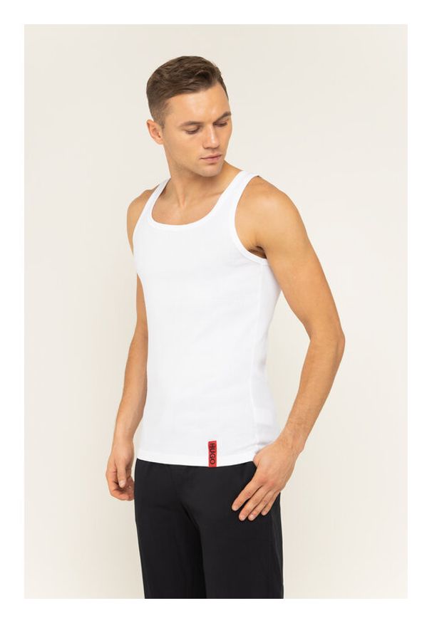 Hugo Tank top Idol 50428885 Biały Slim Fit. Kolor: biały. Materiał: bawełna