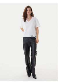 Karl Lagerfeld - KARL LAGERFELD T-Shirt B1W17031 Biały Relaxed Fit. Typ kołnierza: dekolt w karo. Kolor: biały. Materiał: bawełna #5