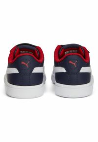 Puma - Dziecięce skórzane sneakersy Smash 3.0 V PUMA Navy White For All Time Red Blue. Kolor: biały, niebieski, wielokolorowy. Materiał: skóra