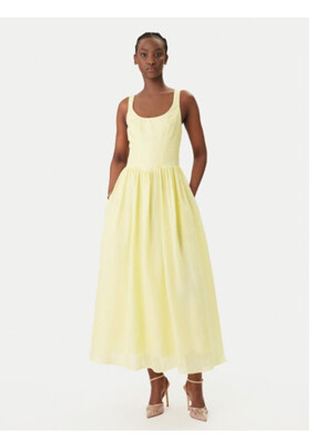 BARDOT - Bardot Sukienka koktajlowa Lawrence Scoop Neck 60309DB Żółty Regular Fit. Kolor: żółty. Materiał: syntetyk. Styl: wizytowy