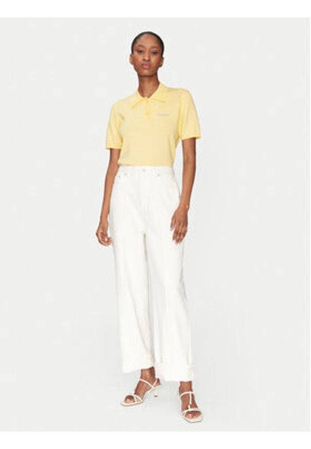 2NDDAY Sweter Jean 2252348408 Żółty Regular Fit. Kolor: żółty. Materiał: bawełna