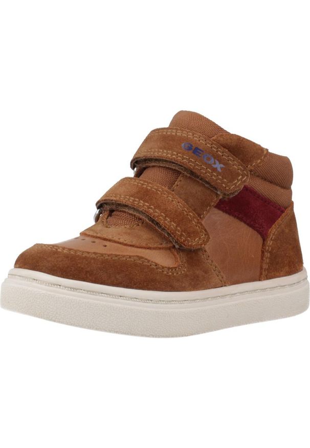 Geox - Buty GEOX B NASHIK BOY Brązowy. Kolor: czerwony, brązowy, wielokolorowy. Materiał: tkanina, skóra. Sport: turystyka piesza