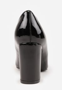 Born2be - Czarne Lakierowane Czółenka na Obcasie ze Skórzaną Wkładką Naorisa. Kolor: czarny. Materiał: skóra, lakier. Obcas: na obcasie. Styl: klasyczny. Wysokość obcasa: średni #2