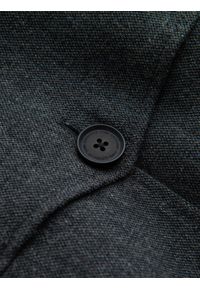 Ombre Clothing - Męski płaszcz zimowy z wełną i pikowaną podpinką – grafitowy melanż V1 OM-COWC-0116 - XXL. Kolor: szary. Materiał: wełna. Wzór: melanż. Sezon: zima #10