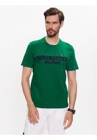 Aeronautica Militare T-Shirt 231TS2077J538 Zielony Regular Fit. Kolor: zielony. Materiał: bawełna