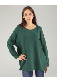 Unisono - SWETER OVERSIZE Z DZIANINY. Materiał: dzianina. Długość rękawa: długi rękaw. Długość: długie. Wzór: gładki