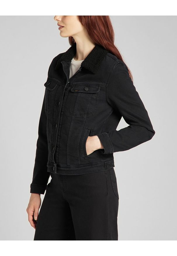 Lee - LEE SHERPA RIDER DAMSKA KURTKA JEANSOWA BLACK PARKER L54VOKSS 112140288. Materiał: jeans