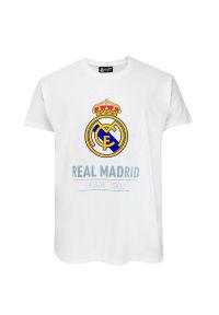 Real Madrid - Koszulka dziecięca z herbem Realu Madryt klasyczna. Kolor: biały