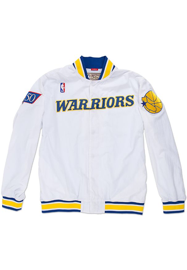 Mitchell & Ness - Kurtka Golden State Warriors NBA Authentic 1996. Kolor: biały. Sport: koszykówka