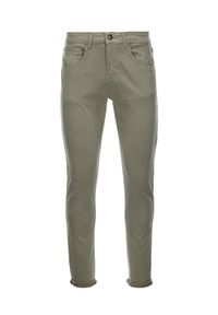 Ombre Clothing - Spodnie męskie chinosy SLIM FIT - oliwkowe V26 P1059 - XXL. Okazja: na co dzień. Kolor: oliwkowy. Materiał: bawełna, tkanina, elastan. Styl: casual #5