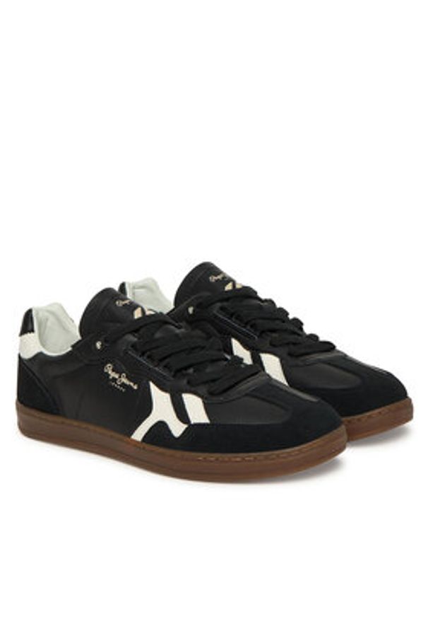 Pepe Jeans Sneakersy Ball Zero M PMS000010 Czarny. Kolor: czarny. Materiał: skóra