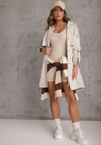 Renee - Beżowa Przejściowa Kurtka Parka z Rękawami z Możliwością Podpięcia Tinarae. Okazja: na spacer. Kolor: beżowy #8