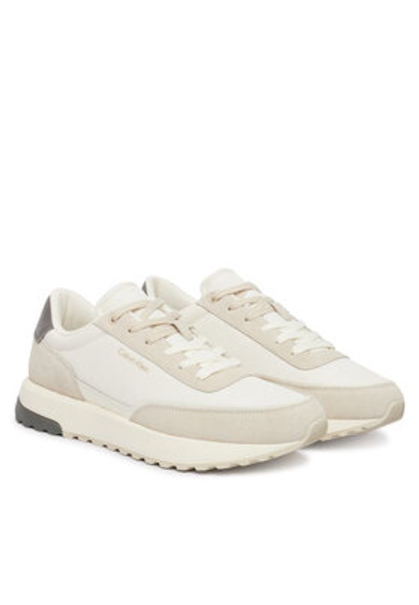 Calvin Klein Sneakersy City Runner Laceup Ny Mix HM0HM02144 Beżowy. Kolor: beżowy. Materiał: skóra, zamsz