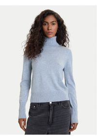 Guess Jeans Golf W4BR15 Z3HO2 Błękitny Regular Fit. Typ kołnierza: golf. Kolor: niebieski. Materiał: syntetyk #1