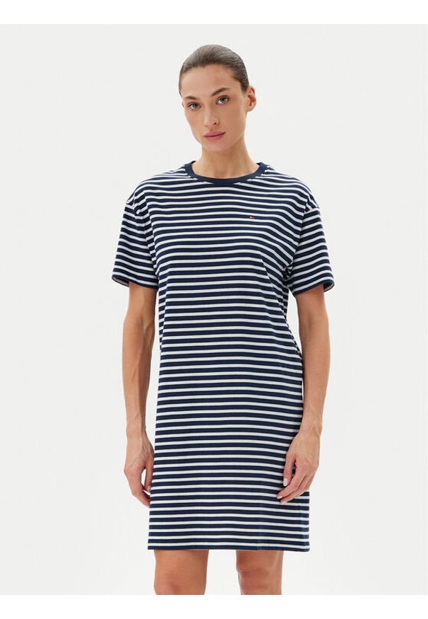 TOMMY HILFIGER - Tommy Hilfiger Sukienka codzienna UW0UW05937 Granatowy Regular Fit. Okazja: na co dzień. Kolor: niebieski. Materiał: bawełna. Typ sukienki: proste. Styl: casual