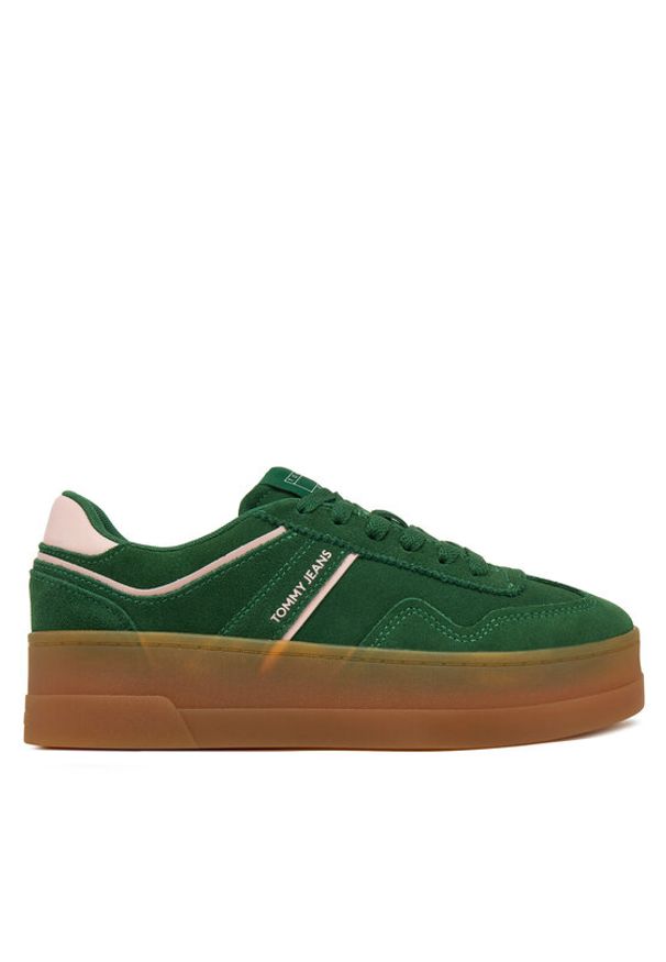 Tommy Jeans Sneakersy EN0EN02734 Zielony. Kolor: zielony. Materiał: skóra, zamsz