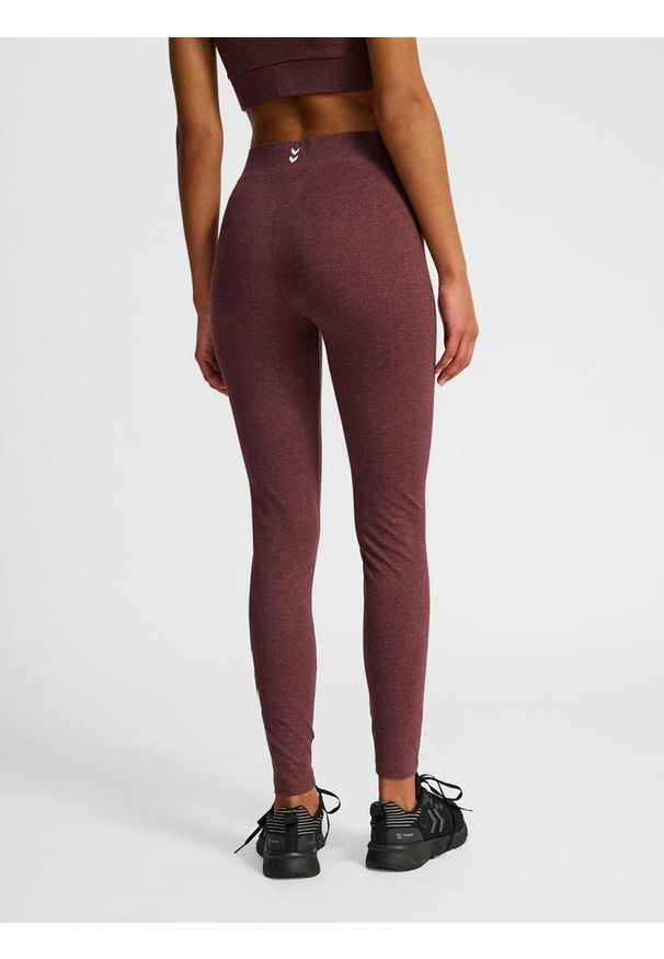 Legginsy wysoki stan z logo dla kobiet Hummel Pulse. Stan: podwyższony. Kolor: wielokolorowy, czerwony, różowy. Sport: fitness