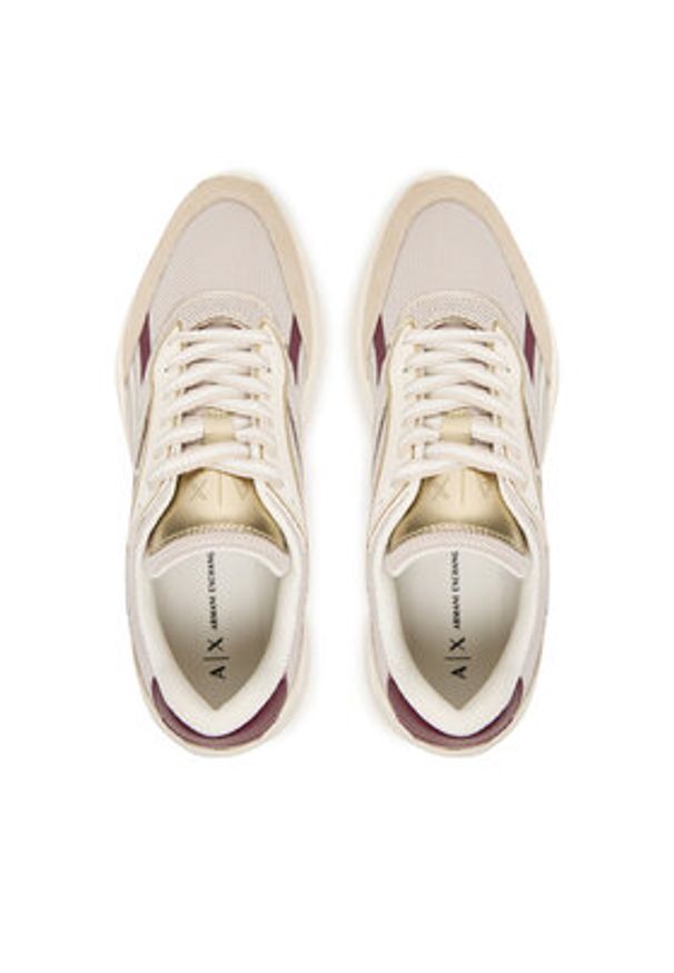 Armani Exchange Sneakersy XW001618 AF17444 MZ288 Beżowy. Kolor: beżowy. Materiał: skóra