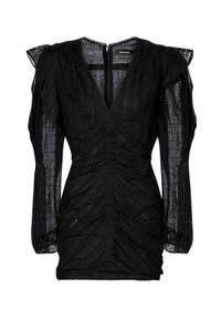 ISABEL MARANT - Czarna sukienka z haftem Getya. Kolor: czarny. Wzór: haft. Długość: mini #4