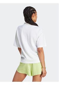 Adidas - adidas Polo Scribble Embroidery IA3160 Biały Loose Fit. Typ kołnierza: polo. Kolor: biały. Materiał: bawełna