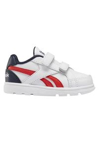 Buty do chodzenia dla dzieci Reebok Royal Prime. Zapięcie: rzepy. Kolor: biały. Materiał: guma, syntetyk, materiał. Szerokość cholewki: normalna. Model: Reebok Royal. Sport: turystyka piesza